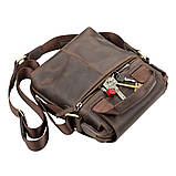 Сумка чоловіча SHVIGEL 11093 шкіряна Коричнева, фото 7