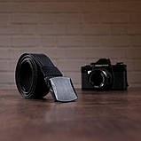 Щільний текстильний чоловічий ремінь Vintage 20227 Чорний, фото 5