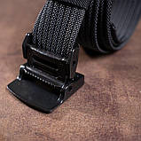 Щільний текстильний чоловічий ремінь Vintage 20227 Чорний, фото 7