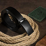 Ремінь чоловічий з затемненою пряжкою Vintage 20302 Чорний, фото 6