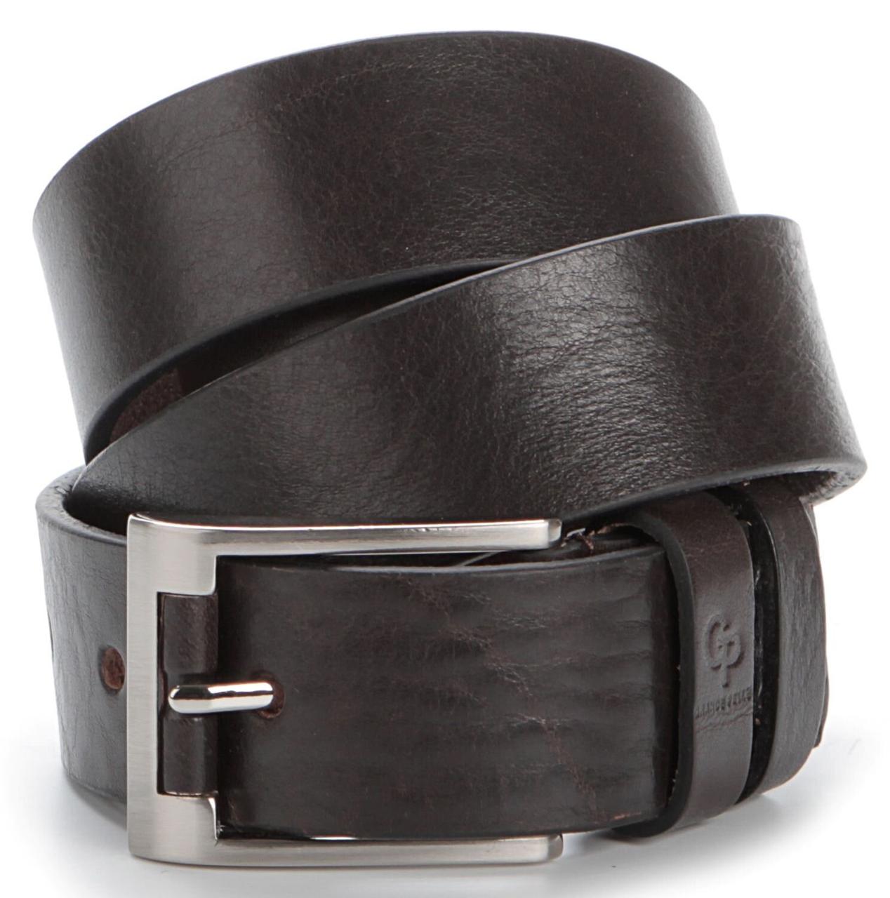 Чоловічий елітний шкіряний ремінь GRANDE PELLE 00776 Коричневий, фото 1