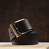 Чоловічий елітний шкіряний ремінь GRANDE PELLE 00776 Коричневий, фото 4