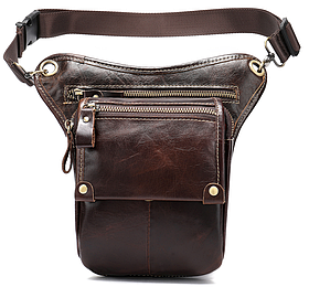 Сумка-барсетка на пояс чоловіча шкіряна Vintage 20013 Коричнева