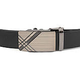 Ремінь чоловічий c затемненоб металевою пряжкою Vintage 20208 Чорний, фото 6