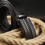 Ремінь чоловічий з автоматичною пряжкою мозаїка Vintage 20299 Чорний, фото 9