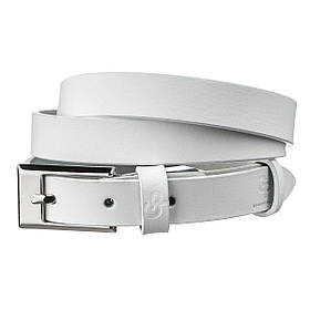 Ремінь тонкий жіночий GRANDE PELLE 11252 Білий