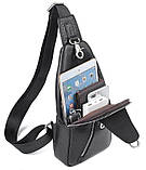 Сумка чоловіча флотар через плече Vintage 14973 Чорна, фото 8