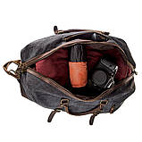Дорожня сумка canvas Vintage 20130 Чорна, фото 4