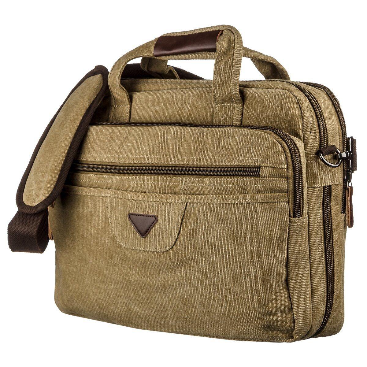 Сумка текстильна для ноутбука Vintage 20186 Хакі, фото 1