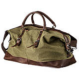 Дорожня сумка текстильна велика Vintage 20167 Зелена, фото 2