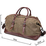 Дорожня сумка текстильна велика Vintage 20167 Зелена, фото 3