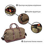 Дорожня сумка текстильна велика Vintage 20167 Зелена, фото 4