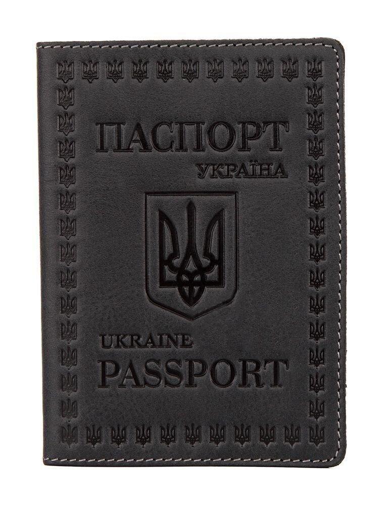 Шкіряна обкладинка для паспорта європейської якості Shvigel 16132 Сірий, фото 1