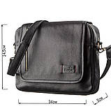Чоловіча шкіряна сумка через плече SHVIGEL 19116 Чорна, фото 3