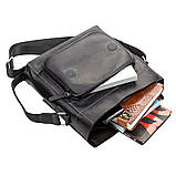 Сумка чоловіча SHVIGEL 11112 шкіряна Чорна, фото 5