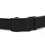 Ремінь чоловічий з пряжкою невеликий ромб Vintage 20285 Чорний, фото 5
