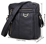 Сумка чоловіча Vintage 14436 через плече Чорна, фото 3