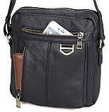 Сумка чоловіча Vintage 14436 через плече Чорна, фото 5