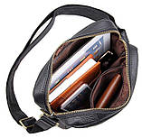 Сумка чоловіча Vintage 14436 через плече Чорна, фото 10