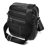 Сумка чоловіча шкіряна флотар Vintage 20018 Чорна, фото 2