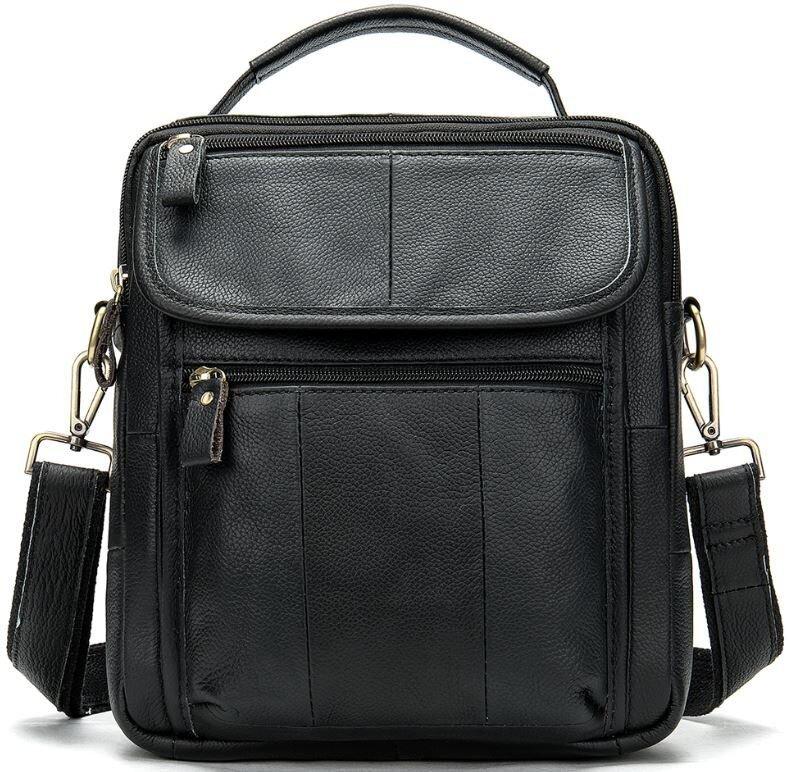 Сумка чоловіча флотар Vintage 14763 Чорна, фото 1