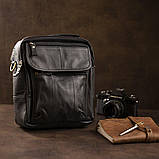 Сумка чоловіча флотар Vintage 14763 Чорна, фото 3