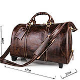 Сумка дорожня Vintage 14254 на колесах Коричнева, фото 3