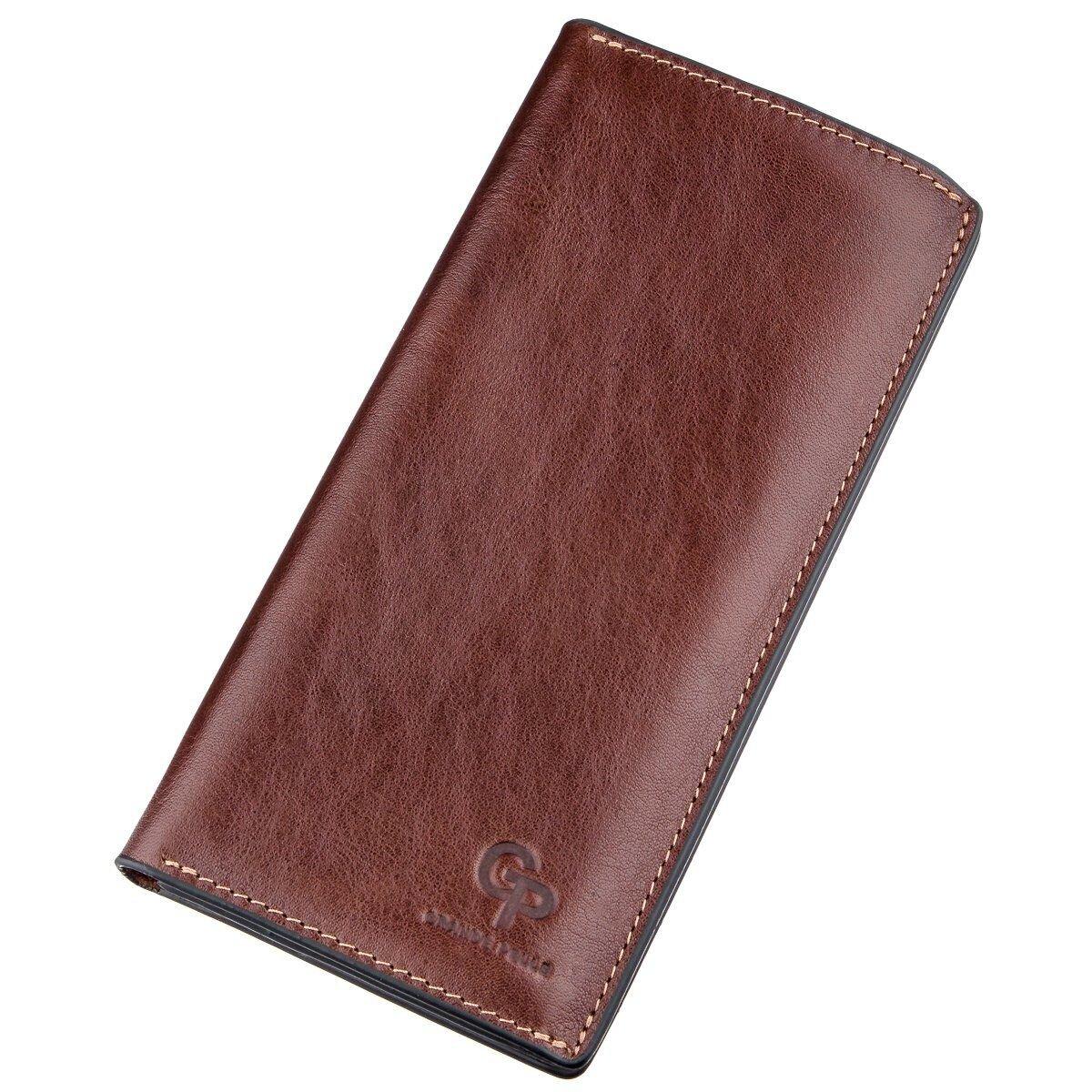Кожний вертикальний купюрник GRANDE PELLE 11213 Коричневий, фото 1