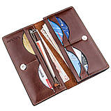 Кожний вертикальний купюрник GRANDE PELLE 11213 Коричневий, фото 3