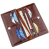 Кожний вертикальний купюрник GRANDE PELLE 11213 Коричневий, фото 4