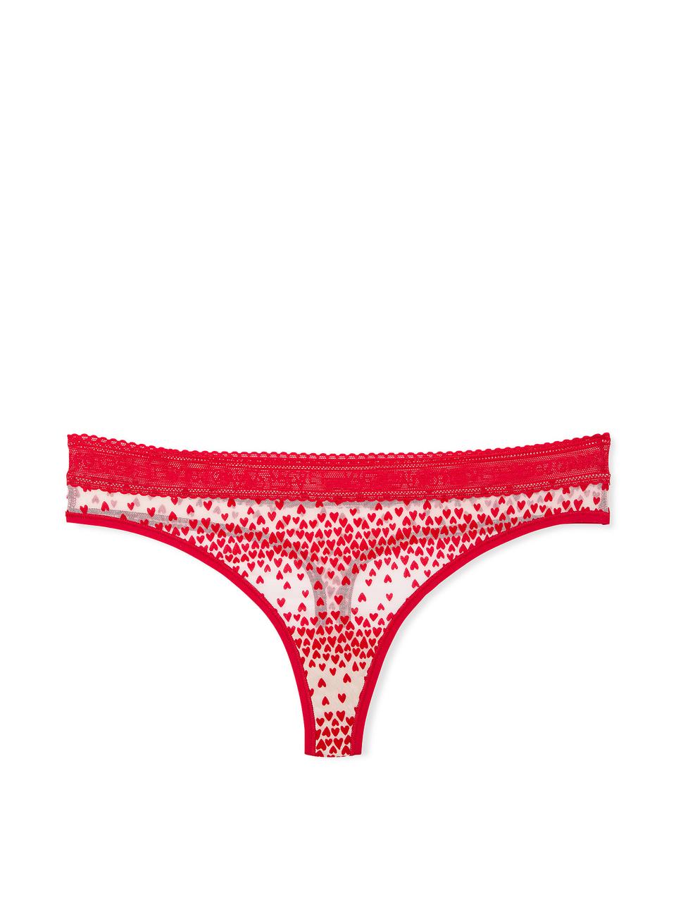 Трусики Стрінги Victoria's Secret Logo Thong Panty, Червоні, фото 1