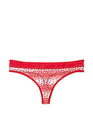 Трусики Стрінги Victoria's Secret Logo Thong Panty, Червоні