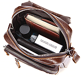 Сумка-барсетка на пояс чоловіча шкіряна Vintage 20012 Коричнева, фото 7