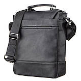 Сумка чоловіча SHVIGEL 11137 з вінтажної шкіри Чорна, фото 2