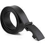 Ремінь чоловічий з автоматичною матовою чорної пряжкою Vintage 20303 Чорний, фото 5