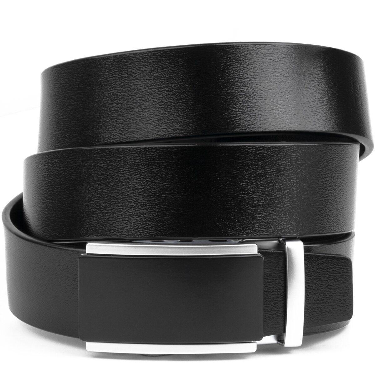 Ремінь чоловічий з автоматичною пряжкою Vintage 20294 Чорний, фото 1