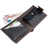 Солідне чоловіче портмоне вінтажну в комбінації двох кольорів GRANDE PELLE 11230 Коричнева, фото 5