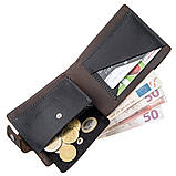 Солідне чоловіче портмоне вінтажну в комбінації двох кольорів GRANDE PELLE 11230 Коричнева, фото 6