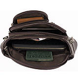 Поясна cумка об'ємна чоловіча Vintage 14860 Коричнева, фото 6