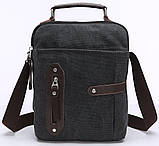 Сумка вертикальна текстильна Vintage 20079 Чорна, фото 2