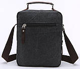 Сумка вертикальна текстильна Vintage 20079 Чорна, фото 3