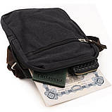 Сумка вертикальна текстильна Vintage 20079 Чорна, фото 6