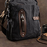 Сумка вертикальна текстильна Vintage 20079 Чорна, фото 9