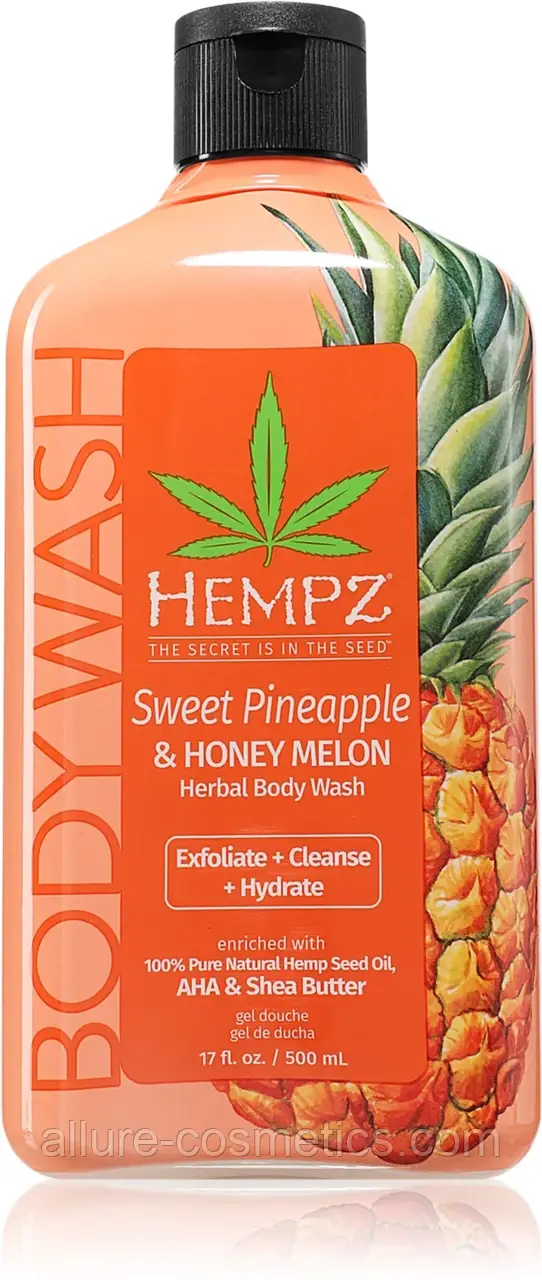 Гель для душу Ананас і медова диня HEMPZ Sweet Pineapple & Honey Melon body wash 500ml, фото 1