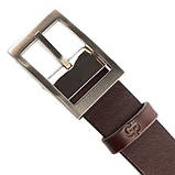 Надійний шкіряний італійський ремінь GRANDE PELLE 00242 Коричневий, фото 2