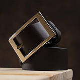 Надійний шкіряний італійський ремінь GRANDE PELLE 00242 Коричневий, фото 5