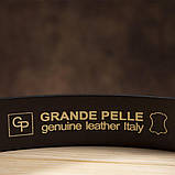 Надійний шкіряний італійський ремінь GRANDE PELLE 00242 Коричневий, фото 6