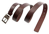 Надійний шкіряний італійський ремінь GRANDE PELLE 00242 Коричневий, фото 10