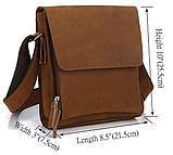 Сумка чоловіча Vintage 14159 з вінтажній шкіри Коричнева, фото 3