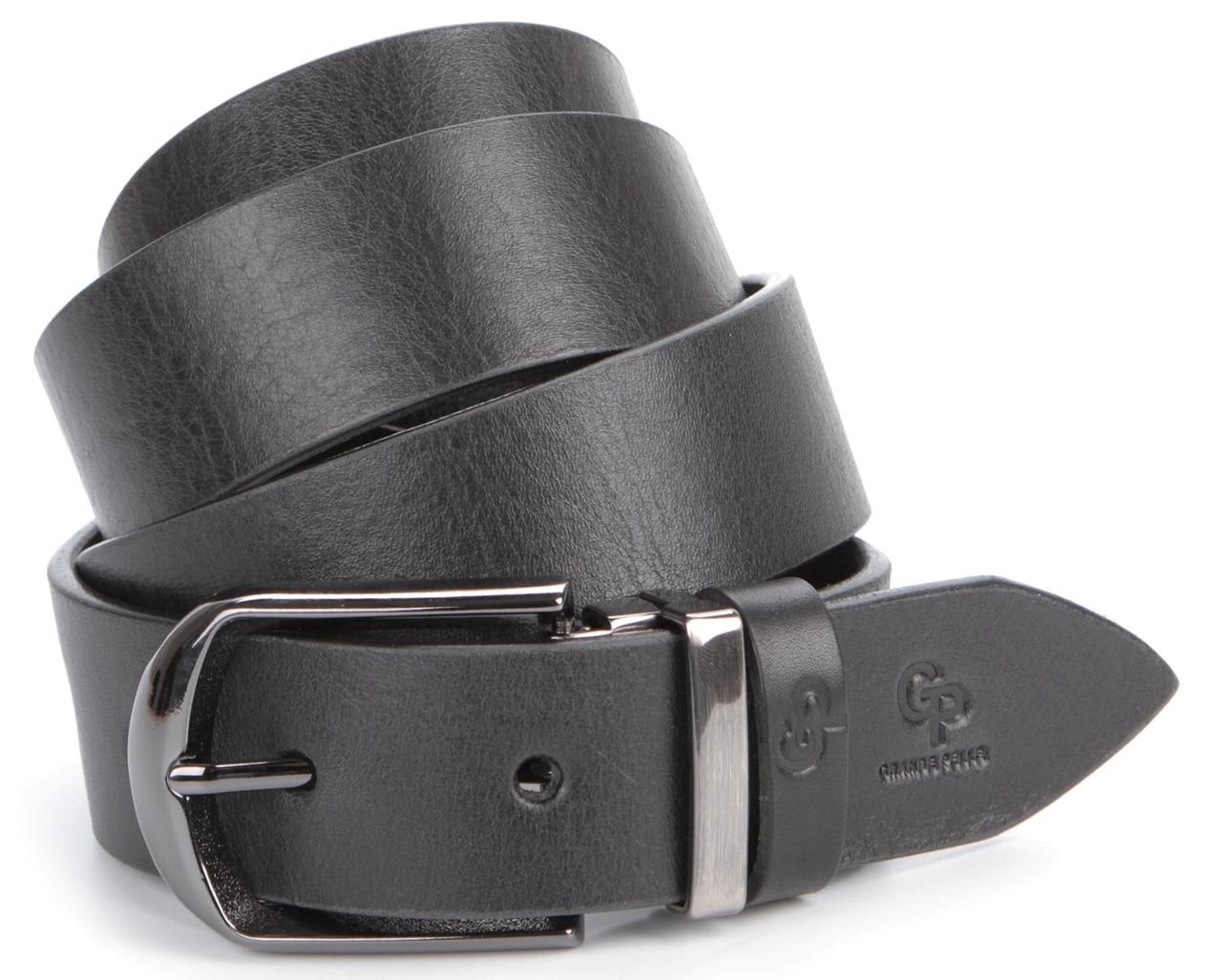 Ремінь чоловічий GRANDE PELLE 00870 шкіряний Чорний, фото 1